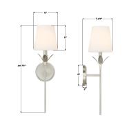 One Light Wall Sconce by Crystorama - Broche Collection, Antique Silver Finish - 531-OP-SA