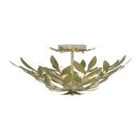 Four Light Semi Flush Mount by Crystorama - Broche Collection, Champagne Green Tea Finish - 560-CT