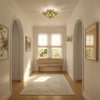Four Light Semi Flush Mount by Crystorama - Broche Collection, Champagne Green Tea Finish - 560-CT