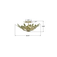 Four Light Semi Flush Mount by Crystorama - Broche Collection, Champagne Green Tea Finish - 560-CT