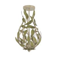Three Light Semi Flush Mount by Crystorama - Broche Collection, Champagne Green Tea Finish - 565-CT_CEILING