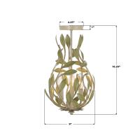 Three Light Semi Flush Mount by Crystorama - Broche Collection, Champagne Green Tea Finish - 565-CT_CEILING