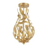 Three Light Semi Flush Mount by Crystorama - Broche Collection, Antique Gold Finish - 565-GA_CEILING
