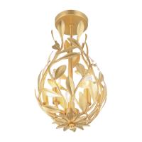 Three Light Semi Flush Mount by Crystorama - Broche Collection, Antique Gold Finish - 565-GA_CEILING