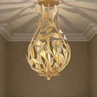 Three Light Semi Flush Mount by Crystorama - Broche Collection, Antique Gold Finish - 565-GA_CEILING