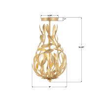 Three Light Semi Flush Mount by Crystorama - Broche Collection, Antique Gold Finish - 565-GA_CEILING