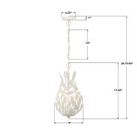 Three Light Chandelier by Crystorama - Broche Collection, Matte White Finish - 565-MT