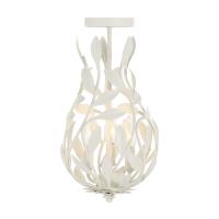 Three Light Semi Flush Mount by Crystorama - Broche Collection, Matte White Finish - 565-MT_CEILING