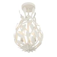 Three Light Semi Flush Mount by Crystorama - Broche Collection, Matte White Finish - 565-MT_CEILING