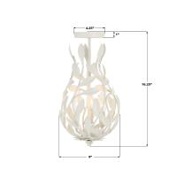 Three Light Semi Flush Mount by Crystorama - Broche Collection, Matte White Finish - 565-MT_CEILING