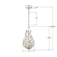 Three Light Chandelier by Crystorama - Broche Collection, Antique Silver Finish - 565-SA