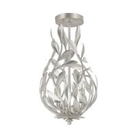 Three Light Semi Flush Mount by Crystorama - Broche Collection, Antique Silver Finish - 565-SA_CEILING