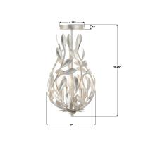 Three Light Semi Flush Mount by Crystorama - Broche Collection, Antique Silver Finish - 565-SA_CEILING