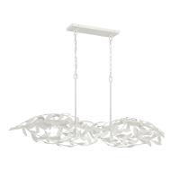 Six Light Linear Chandelier by Crystorama - Broche Collection, Matte White Finish - 567-MT