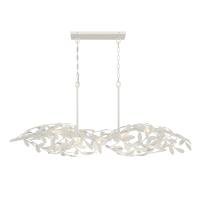 Six Light Linear Chandelier by Crystorama - Broche Collection, Matte White Finish - 567-MT