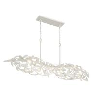 Six Light Linear Chandelier by Crystorama - Broche Collection, Matte White Finish - 567-MT