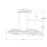 Six Light Linear Chandelier by Crystorama - Broche Collection, Matte White Finish - 567-MT