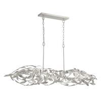 Six Light Linear Chandelier by Crystorama - Broche Collection, Antique Silver Finish - 567-SA