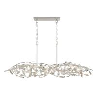 Six Light Linear Chandelier by Crystorama - Broche Collection, Antique Silver Finish - 567-SA