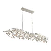 Six Light Linear Chandelier by Crystorama - Broche Collection, Antique Silver Finish - 567-SA