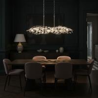 Six Light Linear Chandelier by Crystorama - Broche Collection, Antique Silver Finish - 567-SA