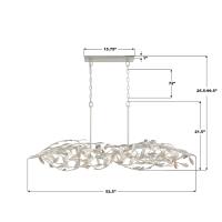 Six Light Linear Chandelier by Crystorama - Broche Collection, Antique Silver Finish - 567-SA