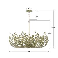 12 Light Chandelier by Crystorama - Broche Collection, Champagne Green Tea Finish - 569-CT