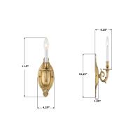 One Light Wall Sconce by Crystorama - Milford Collection, Aged Brass Finish - 621-AG
