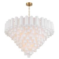 28 Light Chandelier by Crystorama - Addis Collection, Aged Brass Finish - ADD-327-AG-WH