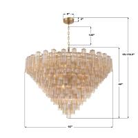 40 Light Chandelier by Crystorama - Addis Collection, Aged Brass Finish - ADD-329-AG-AM