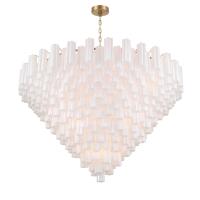 40 Light Chandelier by Crystorama - Addis Collection, Aged Brass Finish - ADD-329-AG-WH