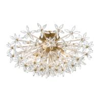 Four Light Semi Flush Mount by Crystorama - Adley Collection, Aged Brass Finish - ADL-500-AG-CL