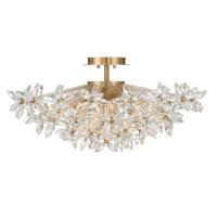 Four Light Semi Flush Mount by Crystorama - Adley Collection, Aged Brass Finish - ADL-500-AG-CL