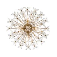 Four Light Semi Flush Mount by Crystorama - Adley Collection, Aged Brass Finish - ADL-500-AG-CL