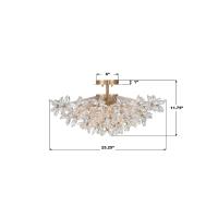 Four Light Semi Flush Mount by Crystorama - Adley Collection, Aged Brass Finish - ADL-500-AG-CL