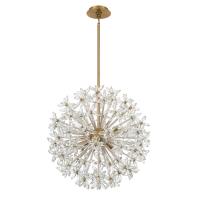 Six Light Chandelier by Crystorama - Adley Collection, Aged Brass Finish - ADL-506-AG-CL