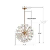Six Light Chandelier by Crystorama - Adley Collection, Aged Brass Finish - ADL-506-AG-CL