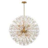 12 Light Chandelier by Crystorama - Adley Collection, Aged Brass Finish - ADL-512-AG-CL