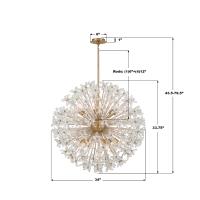 12 Light Chandelier by Crystorama - Adley Collection, Aged Brass Finish - ADL-512-AG-CL