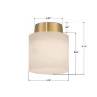 One Light Semi Flush Mount by Crystorama - Acme Collection, Aged Brass Finish - AME-400-AG
