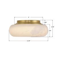 LED Flush Mount by Crystorama - Acme Collection, Aged Brass Finish - AME-403-AG