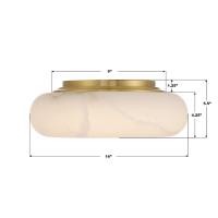 LED Flush Mount by Crystorama - Acme Collection, Aged Brass Finish - AME-405-AG