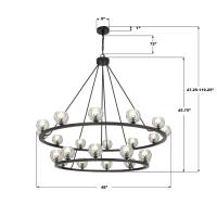 LED Chandelier by Crystorama - Aragon Collection, Matte Black Finish - ARA-10268-MK