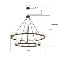 LED Chandelier by Crystorama - Aragon Collection, Matte Black Finish - ARA-10268-MK-ST