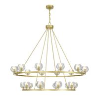 LED Chandelier by Crystorama - Aragon Collection, Soft Brass Finish - ARA-10268-SB