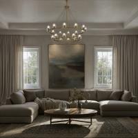 LED Chandelier by Crystorama - Aragon Collection, Soft Brass Finish - ARA-10268-SB