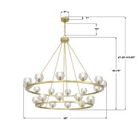 LED Chandelier by Crystorama - Aragon Collection, Soft Brass Finish - ARA-10268-SB
