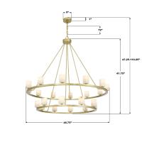 LED Chandelier by Crystorama - Aragon Collection, Soft Brass Finish - ARA-10268-SB-ST