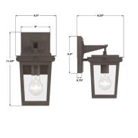 One Light Outdoor Wall Sconce by Crystorama - Belmont Collection, Twilight Bronze Finish - BEL-A8061-TZ