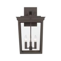 Three Light Outdoor Wall Sconce by Crystorama - Belmont Collection, Twilight Bronze Finish - BEL-A8063-TZ
